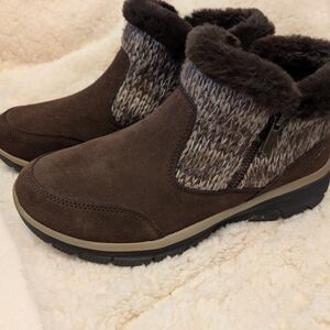 Skechers Easy Going Dark Brown Chocolate Ankle Booties